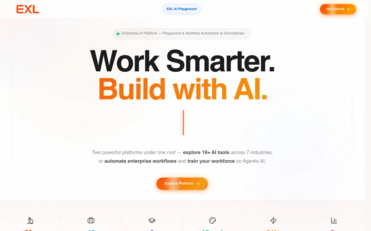 EXL AI Playground — live product screenshot