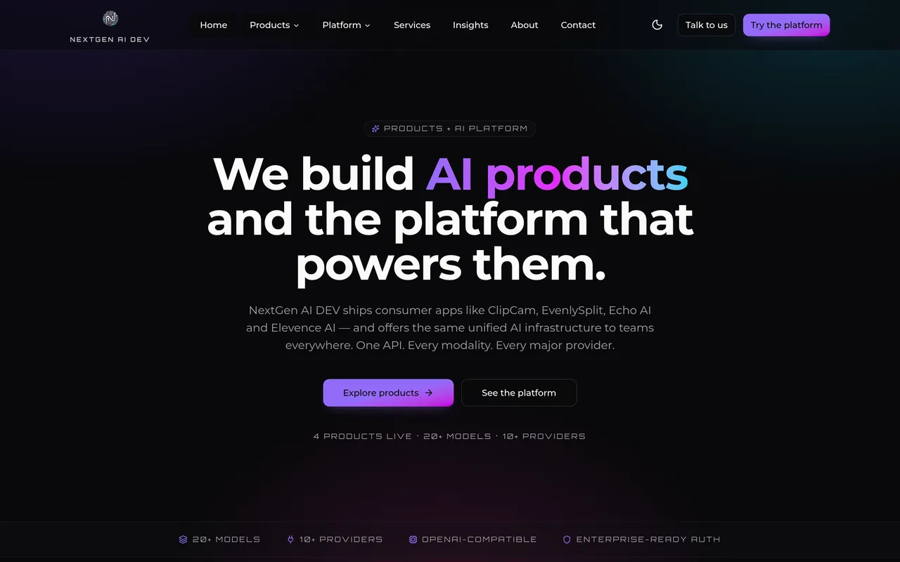 NextGen AI Dev — product screenshot