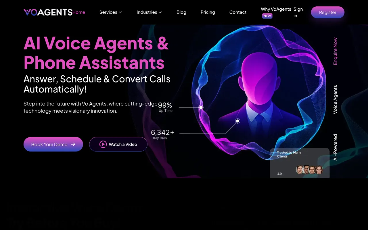 VoAgents AI — live product screenshot